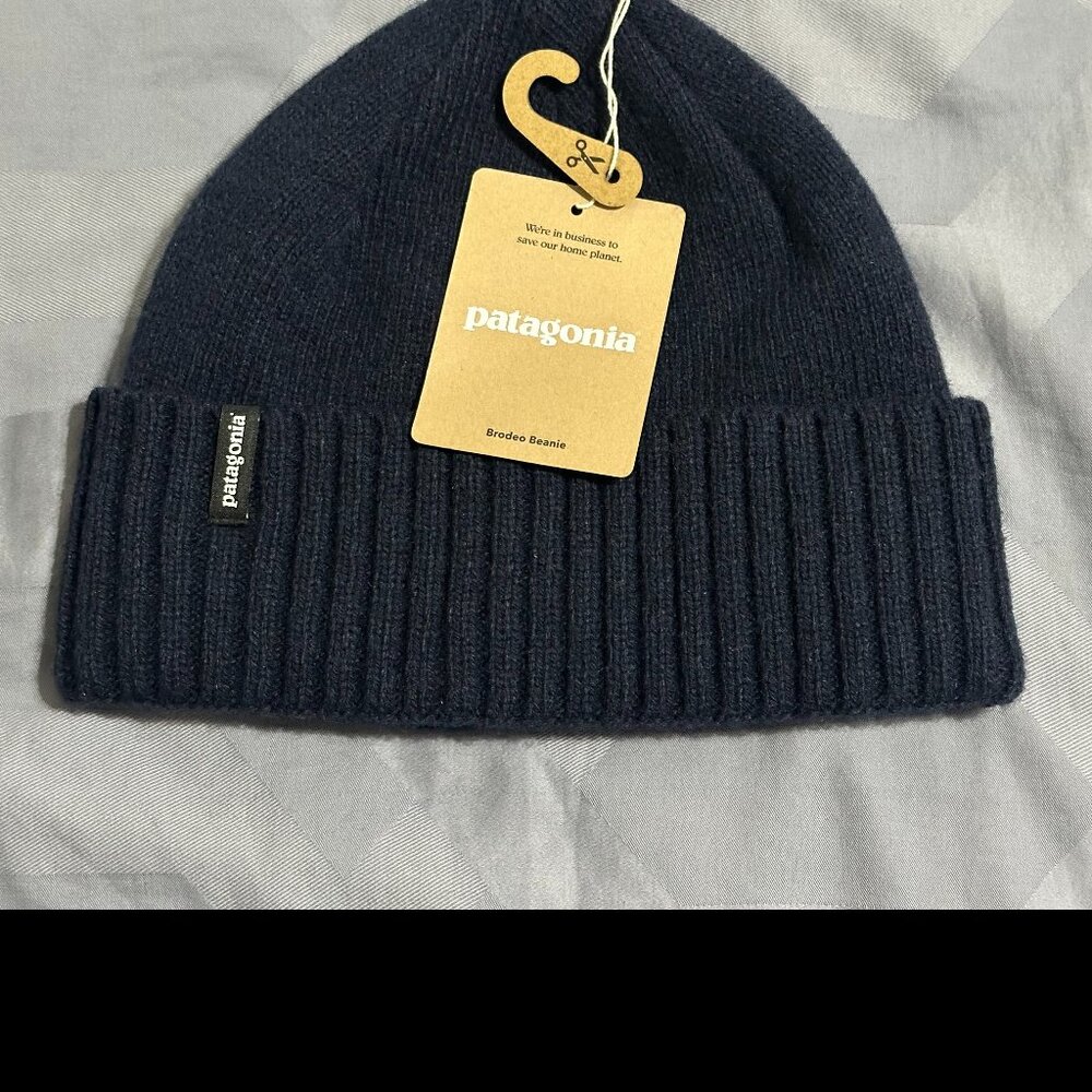 New Patagonia 2025 Brodeo Cuffed Beanie New Navy Blue Adult Unisex $49 MSRP